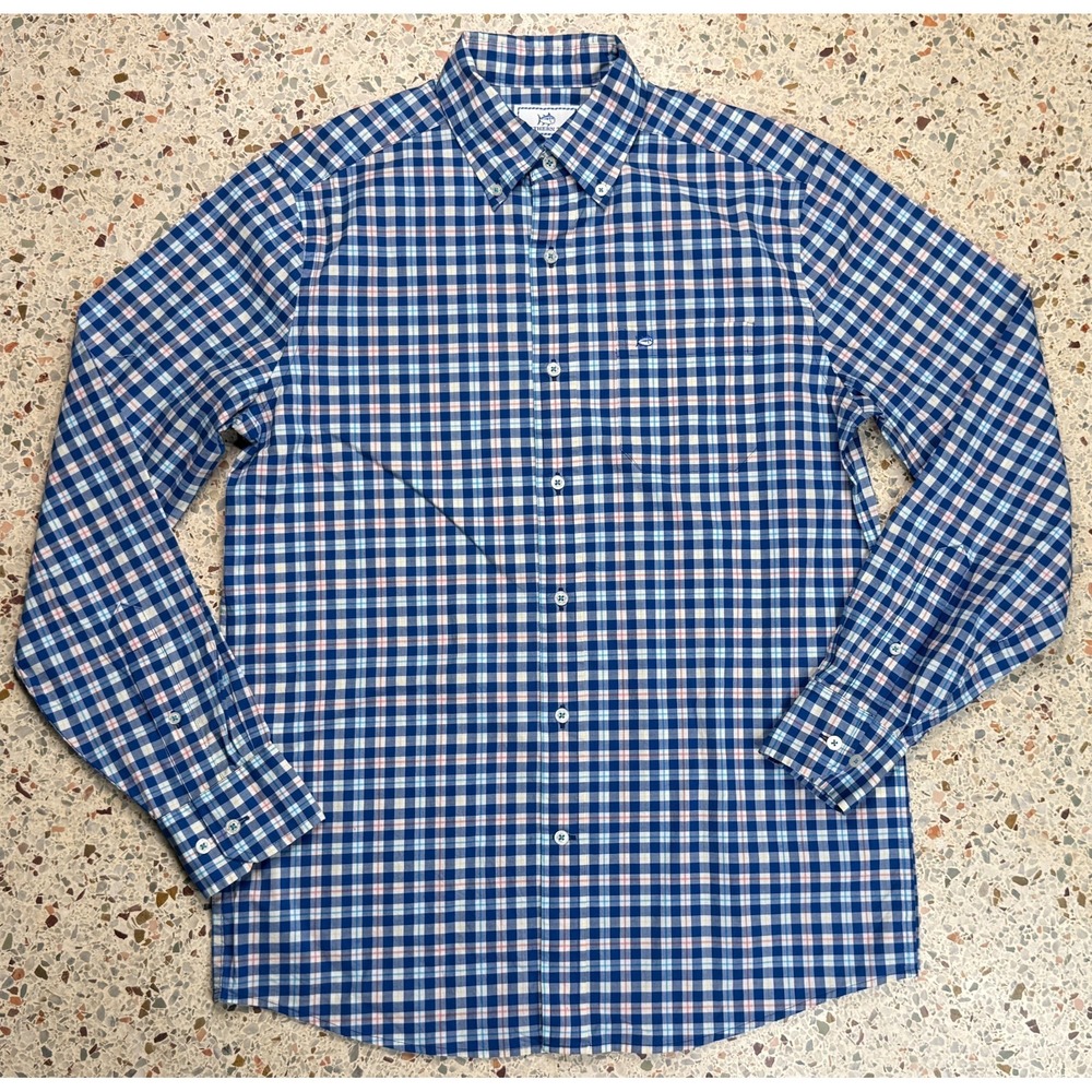Southern Tide Classic Fit Men's Check Pattern Button‎ Down Shirt Size Small